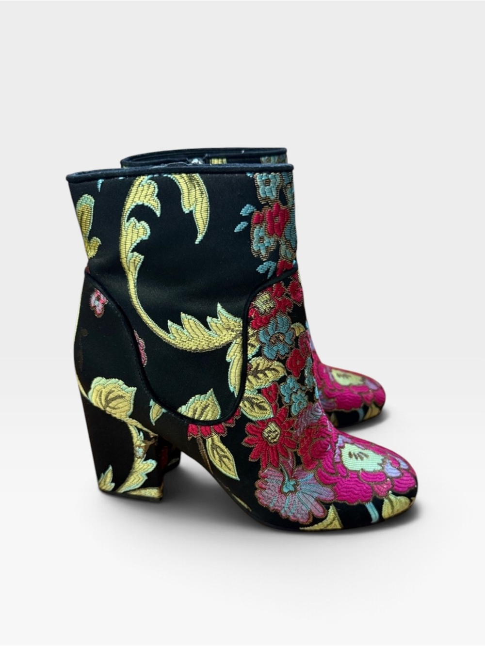 Marc Fisher Jana Brocade Block-Heel Booties
